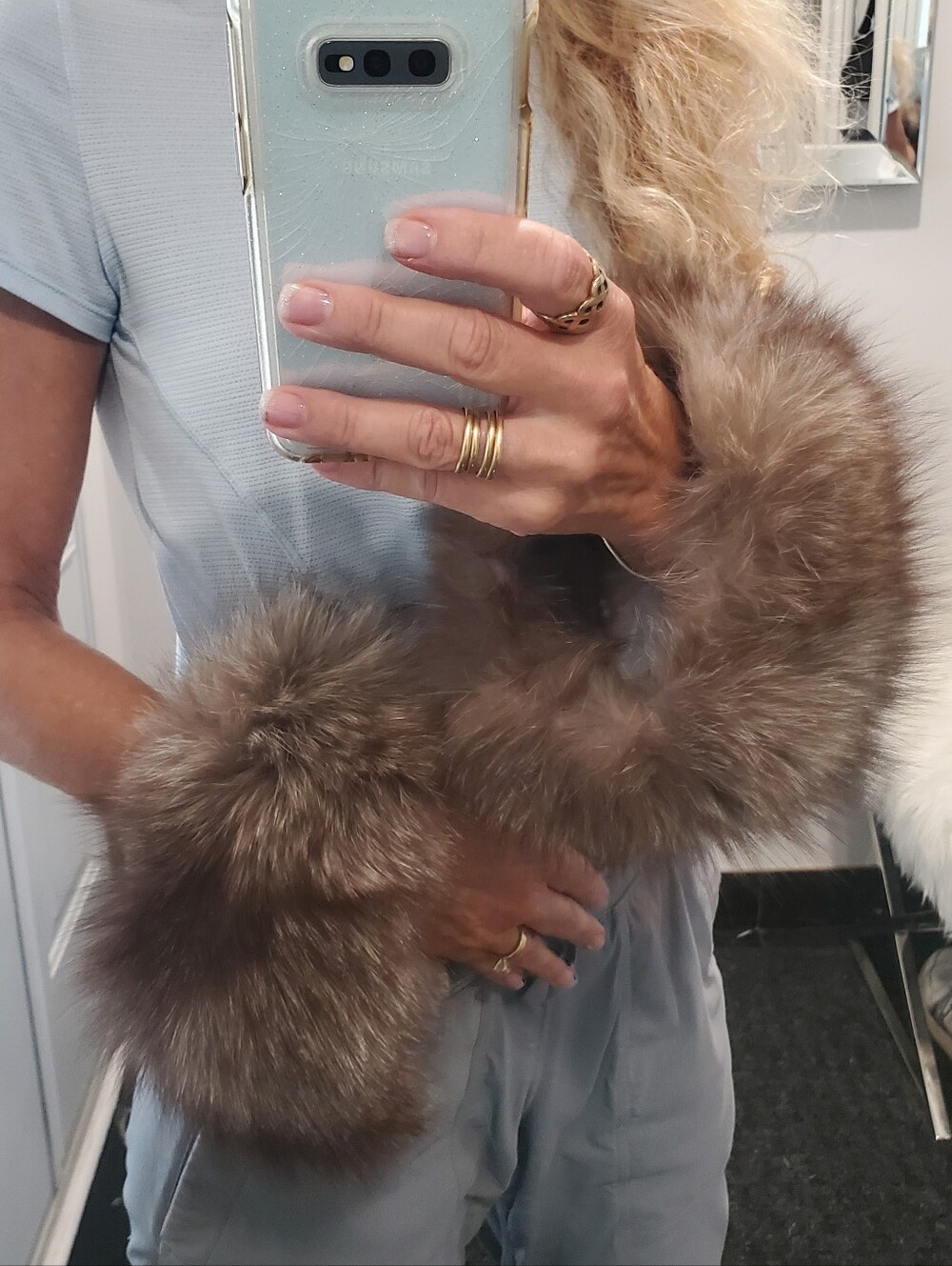 Crystal Fox Fur Huge Fluffy Cuffs For Your Coat Sweater Or Jacket